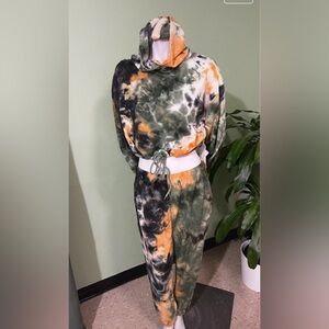 Tie-Dye Hooded Jumpsuit